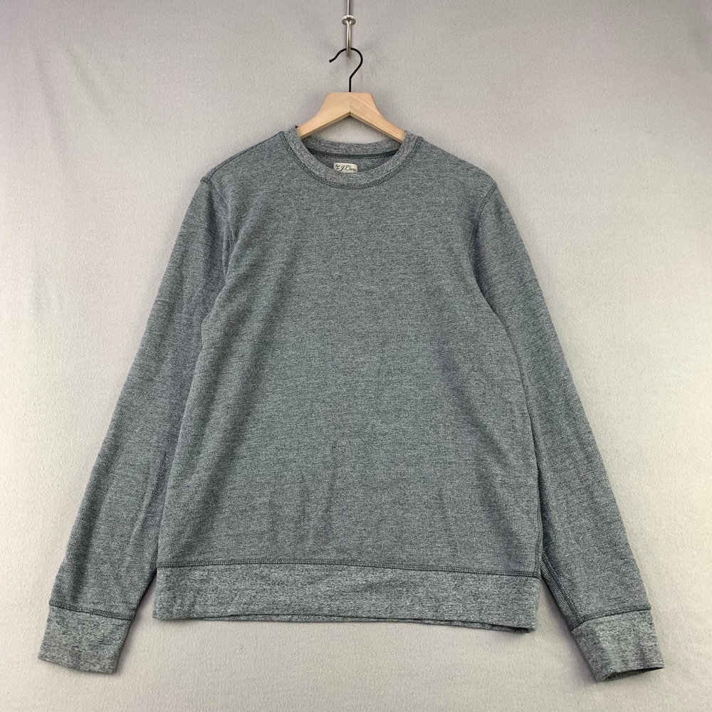J.Crew Crewneck Sweatshirt Mens Large Gray Long Sleeve Retro Knit Pullover